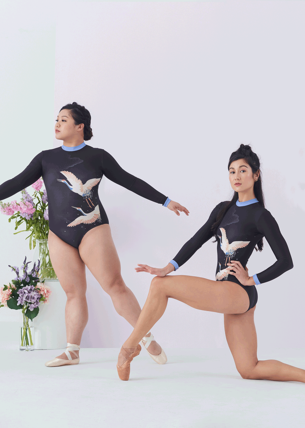 The Dark Crane Leotard - Cloud & Victory