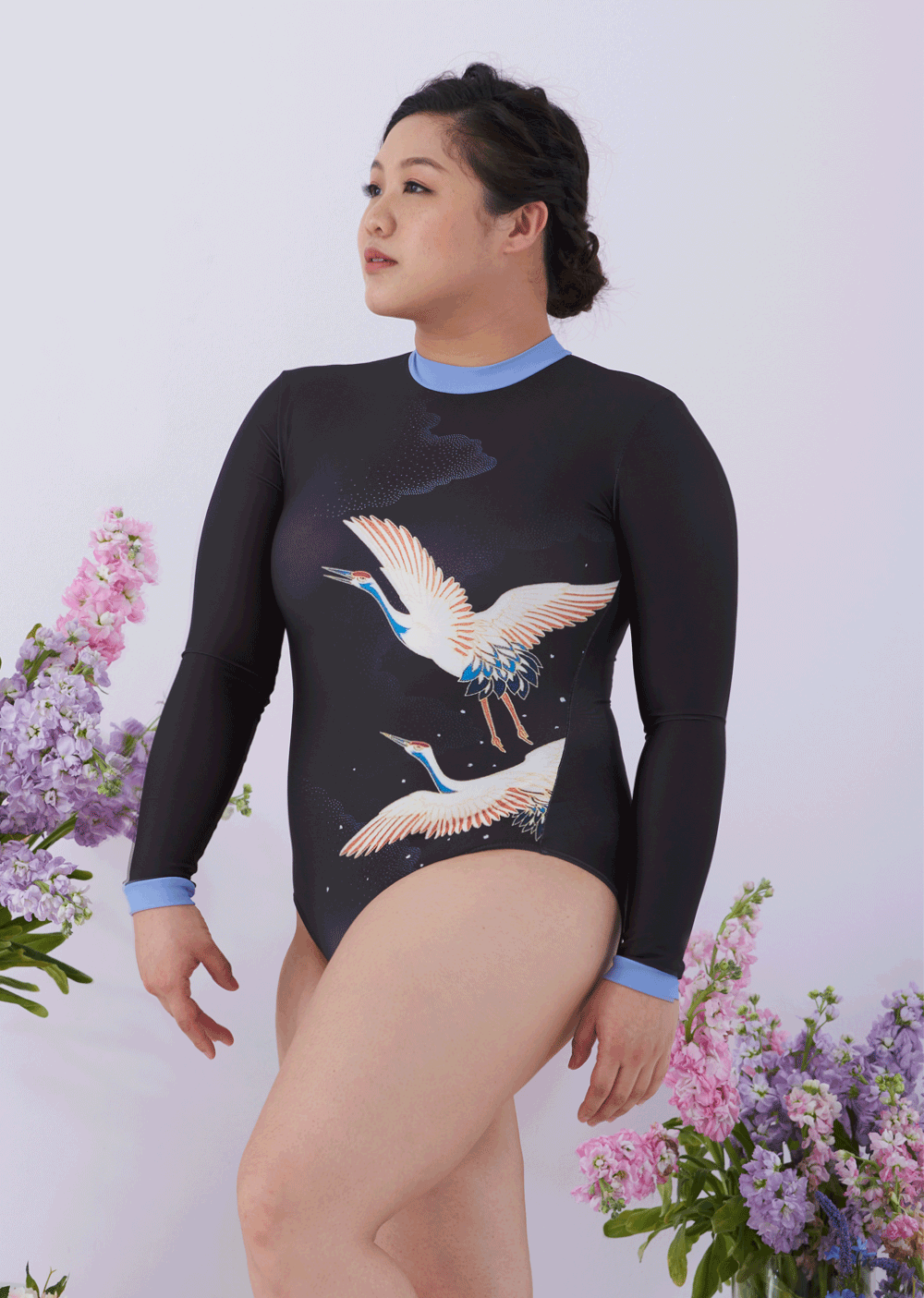 The Dark Crane Leotard - Cloud & Victory