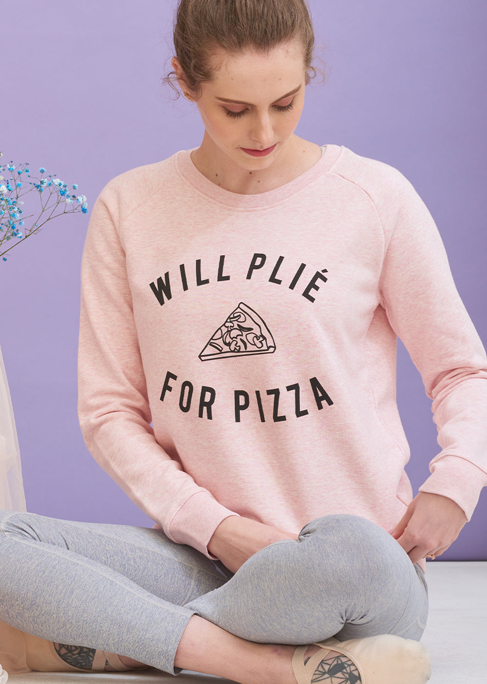 The Plie for Pizza Sweater - Cloud & Victory