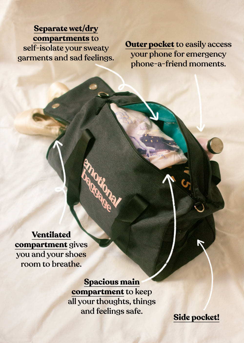 The Emotional Baggage Dance Bag - Rose Gold Edition - Cloud & Victory