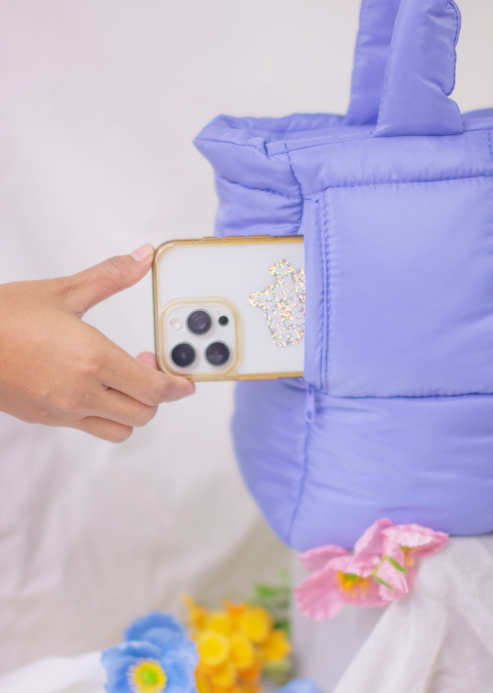 The Weight of My Expectations Puffer Tote Bag - Moonshadow - Cloud & Victory
