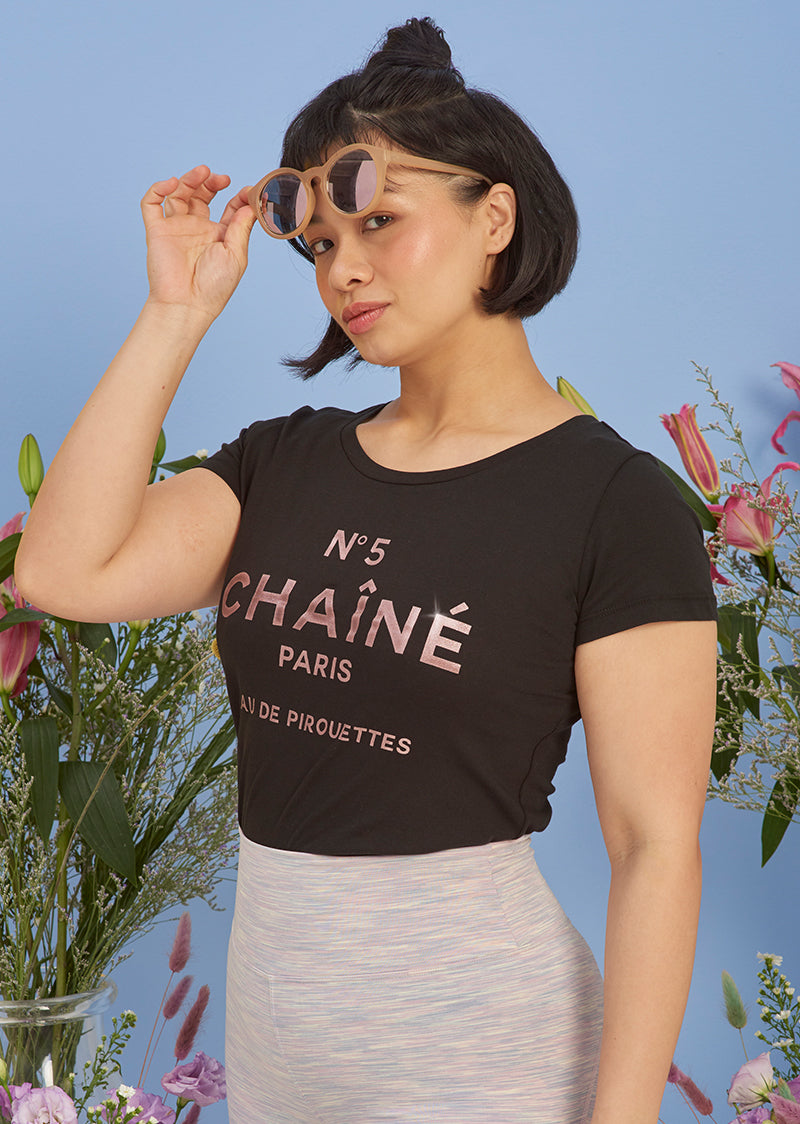 The Chaine Tee - Rose Gold Holiday Edition - Ethical dancewear and ballet clothing by Cloud and Victory