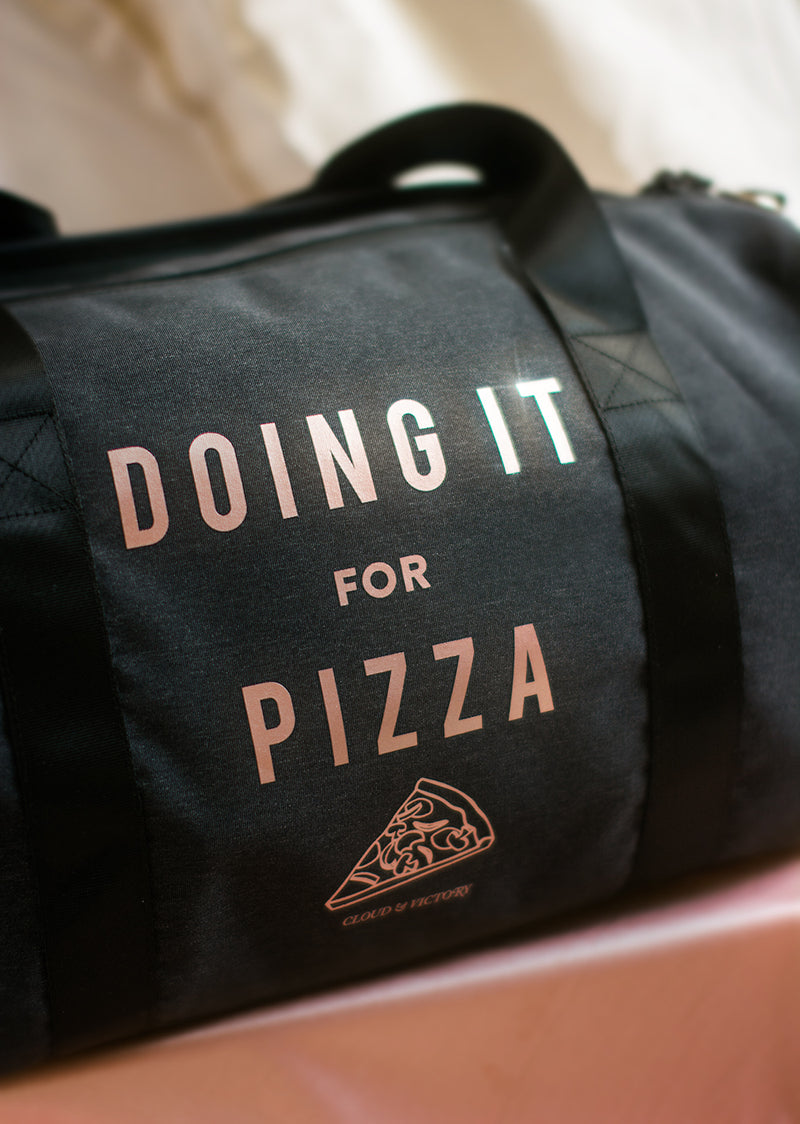 The Doing It For Pizza Dance Bag Rose Gold