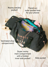 The Doing It For Pizza Dance Bag - Rose Gold Holiday Edition - Ethical dancewear and ballet clothing by Cloud and Victory