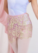 The French Lace Wrap Skirt - Rose/Pistachio