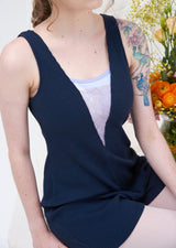 The Reversible Ballet Romper - Blueberry Waffle - Cloud & Victory