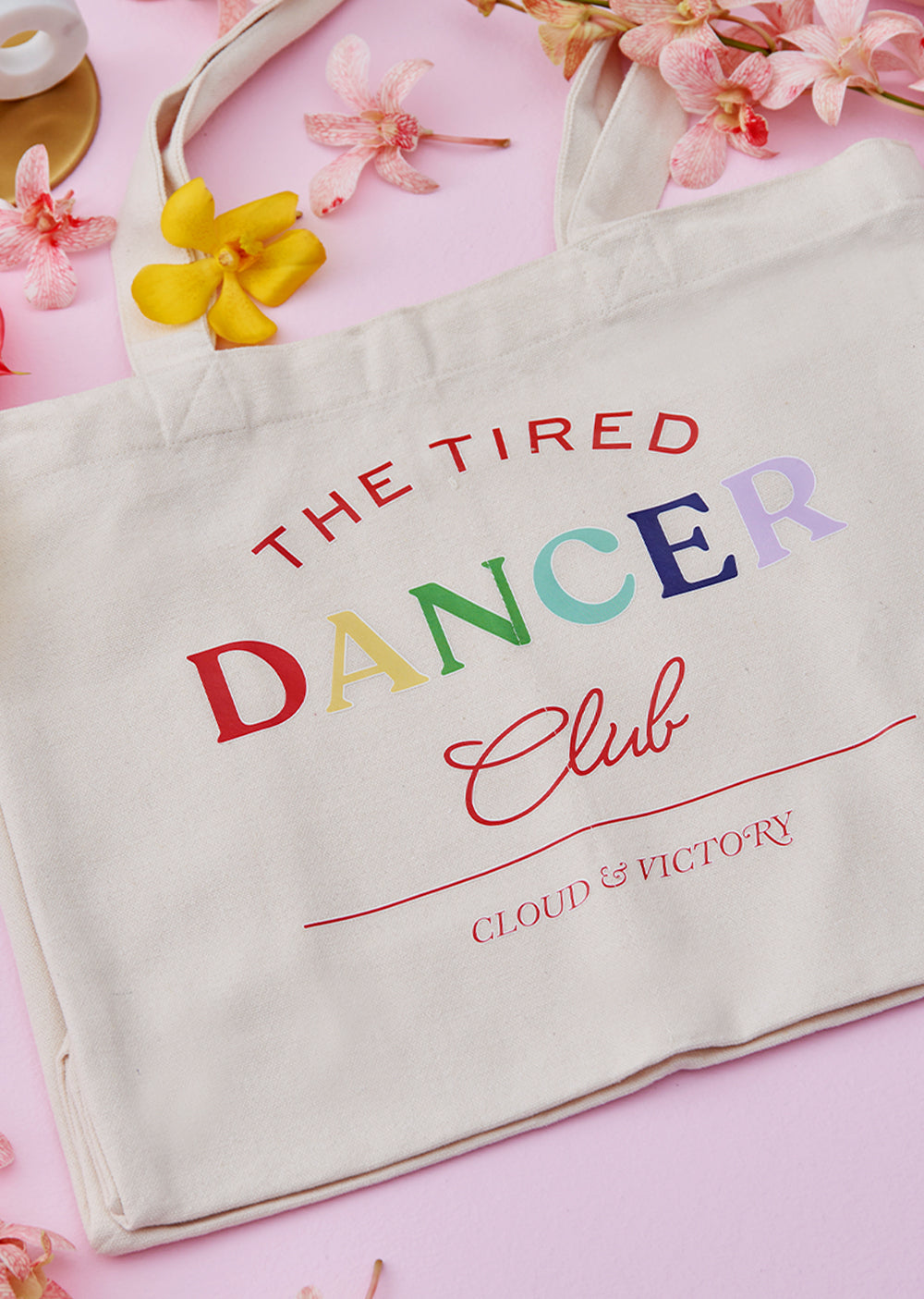 The Tired Dancer Club Organic Cotton Tote Bag - Cloud & Victory