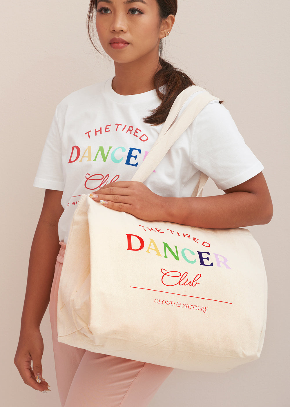 The Tired Dancer Club Organic Cotton Tote Bag - Cloud & Victory